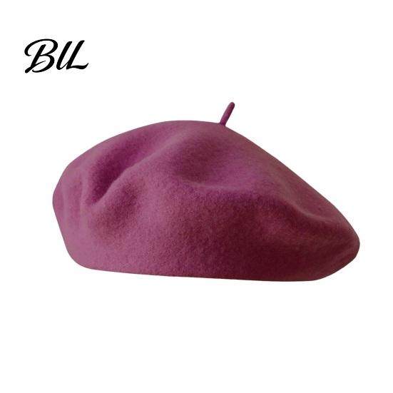 Solid Color Wool Hat Women French Beret Hat, Blend Artist Retro Literary Street Photography Cap Painter Cap, Cozy for Autumn Winter Vintage Style