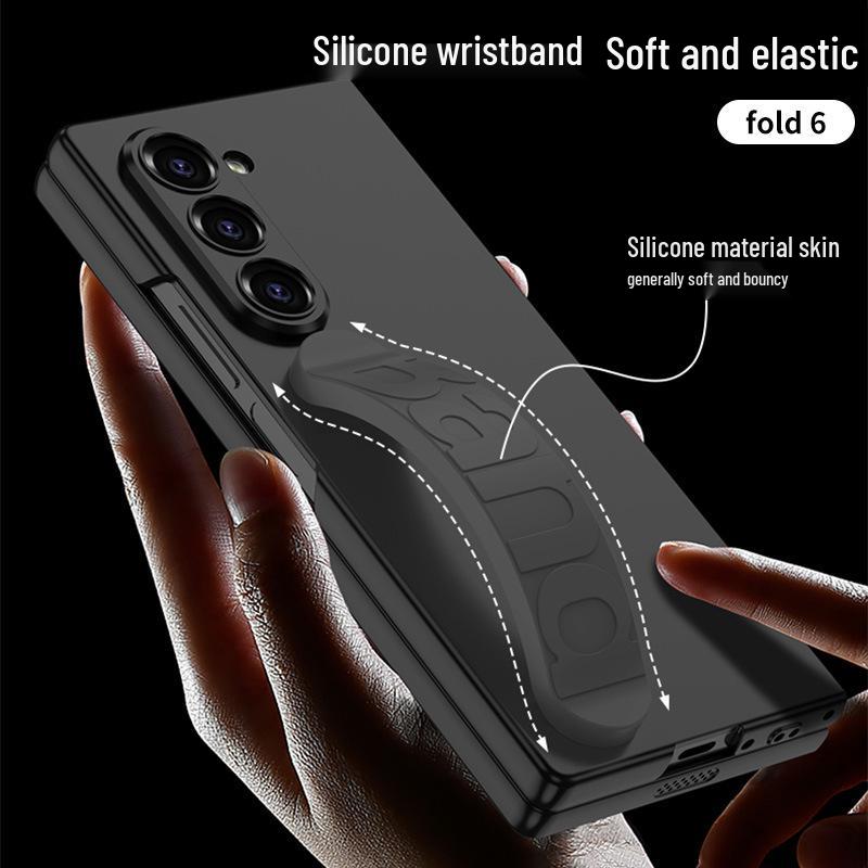 Samsung Z Fold6 Silicone Wrist Strap Case with Integrated Film