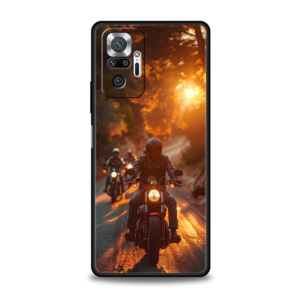Moto Cross Motorcycle Sports Phone Case For Xiaomi Redmi Note 14 13 5G 10 11 12 Pro Plus 4G 14C 13C 12C 10C Black Cover
