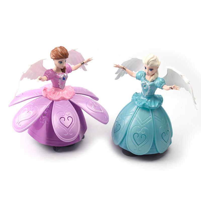 Светящаяся танцующая игрушка Ледяная принцесса Эльза с музыкой розовый