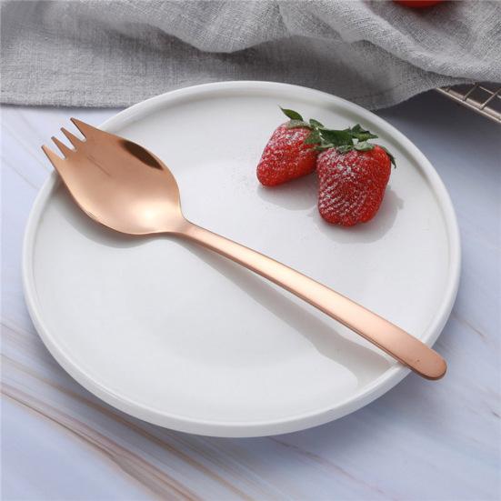 Nudeln Gabel 2 in 1 Antihaft Edelstahl Keine rauen Kanten Tragbare Salatspork für Zuhause