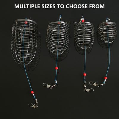 10 Pezzi Gabbia Alimentatore Acciaio Inossidabile Porta Esca Cestello Esca da Pesca Gabbia Trappola da Pesca Portatubi Alimentatore Cestello per Esche Attrezzatura da Pesca