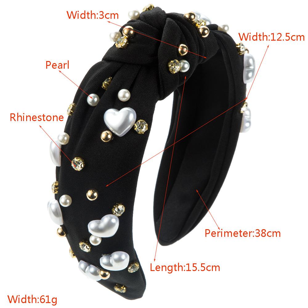 Fashion Valentine's Day Hairband - Heart-shaped Hairband for Women, Wide Edge, Knotted Design, Versatile and Sweet Hair Accessory