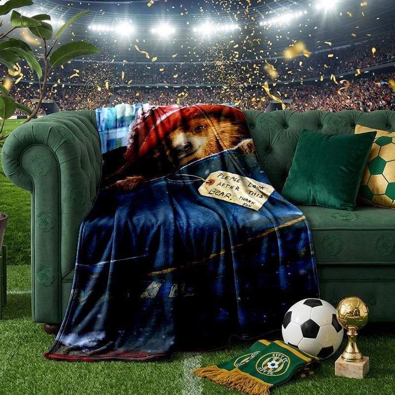 Paddington Adventures Throws Blanket Flannel Blankets Plush for Couch Bed Gifts for Men Women Travel picnic blanket Christmas fan gifts