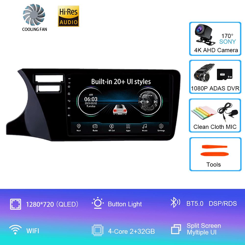 Android14 Car Radio For Honda City 2014 2015 2016 2017 Multimedia Video Player Navigation Stereo GPS Carplay Android Auto 4G DSP