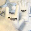 Niedlicher Babyrobben-Schal Schneemann Plüschhandschuhe Winter Warm Kälteabweisende Handschuhe Fünffinger-Mode Trendige Handschuhe Mädchenhafte Weihnachtsgeschenke