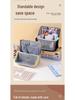 Large Capacity Stand-Up Pencil & Makeup Bag - Travel & Desktop Organizer