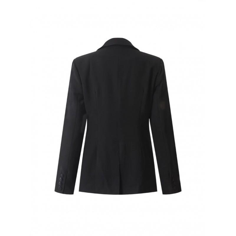 Elegant Oversized Blazer With Crystal Rhinestone Embellishment Loose Fit Office Chic Jacket Women
