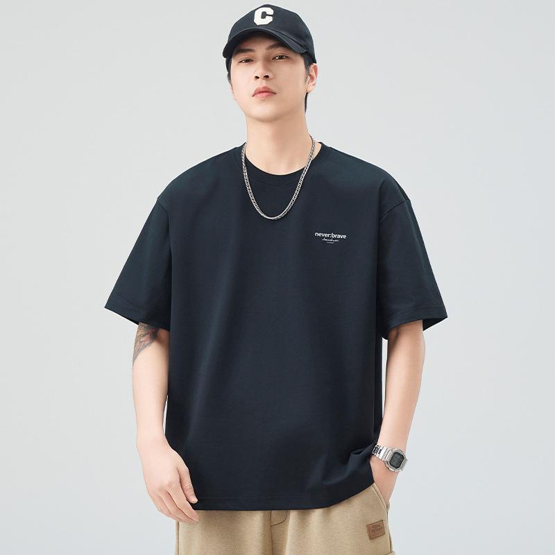 Short-sleeved T-shirt for Men's Summer New Printed Loose Five-point Sleeve Round Neck T-shirt Versatile Casual