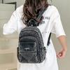 Denim Small Backpack Women's Backpack Multi-functional Chest Bag