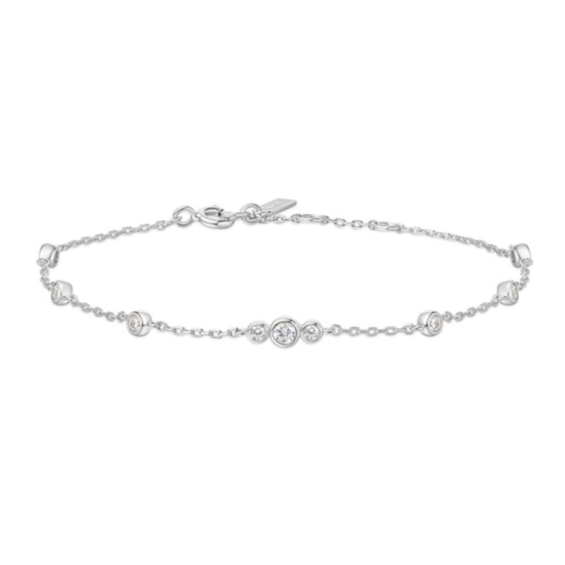 ANIA HAIE Silver Sparkling Bezel Cubic Station 925 Silver Bracelet B065-03H