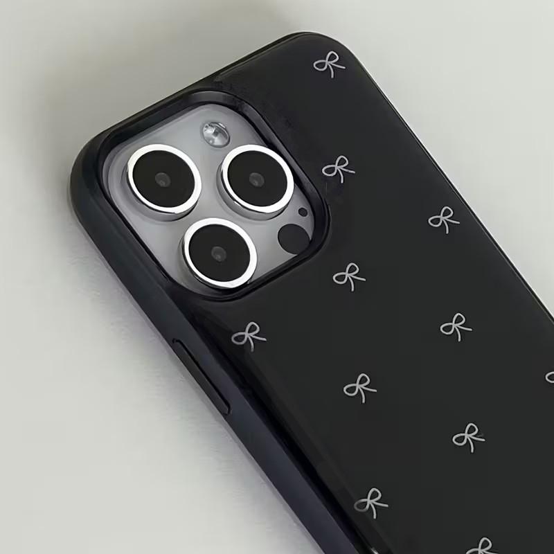 Cute Bowknot Glossy Soft Phone Case For iPhone 17 Air 16 15 14 13 12 11 Pro Max 16 7 8 Plus SE  X XS Shockproof Back Cover