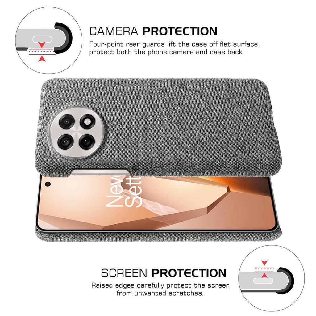 Phone Case for OnePlus 13R 5G/Ace 5 5G/Ace 5 Pro 5G Cloth Texture Anti-Scratch Protective PC Back Cover