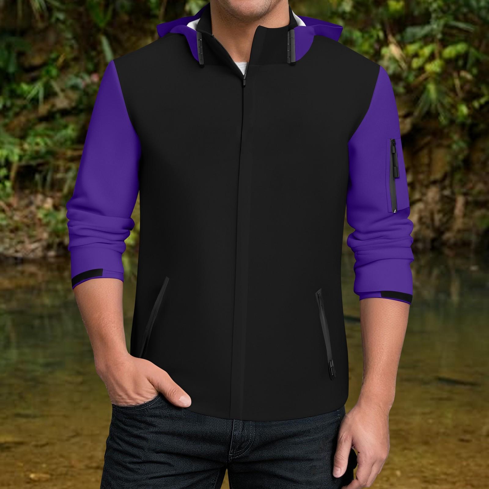 

Мужская водонепроницаемая ветровка, легкий дождевик с капюшоном для повседневной носки S фиолетовый