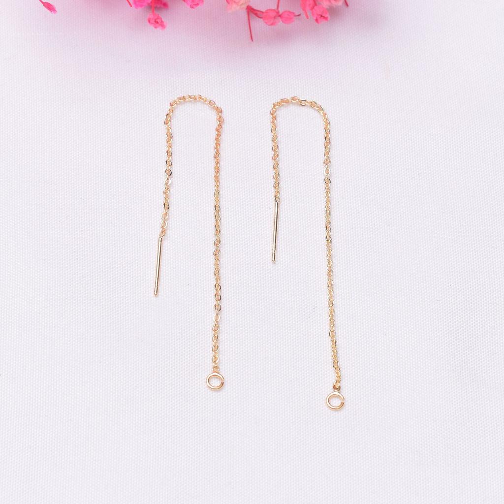 10pcs Color Retention 14K Gold Tassel Ear Line O-Chain Diy Handmade Can Be Matched With Pearl Jewelry Accessories