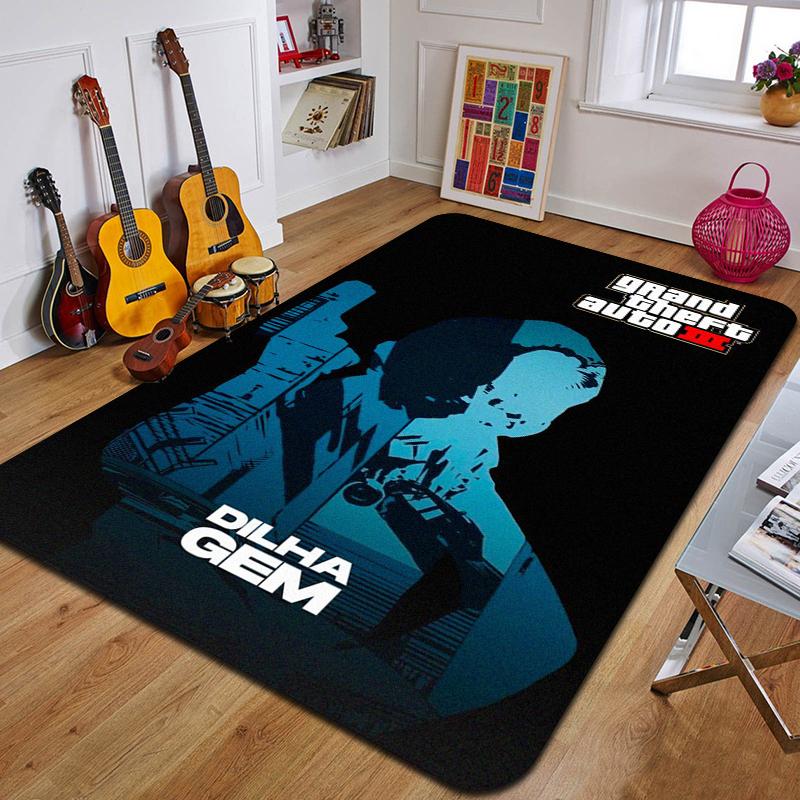 G-Grand Theft Auto Gedruckter Teppich Mode Yogamatte Schlafzimmer Dekoteppich Wohnzimmer Dekorative Bodenmatte Geburtstagsgeschenk