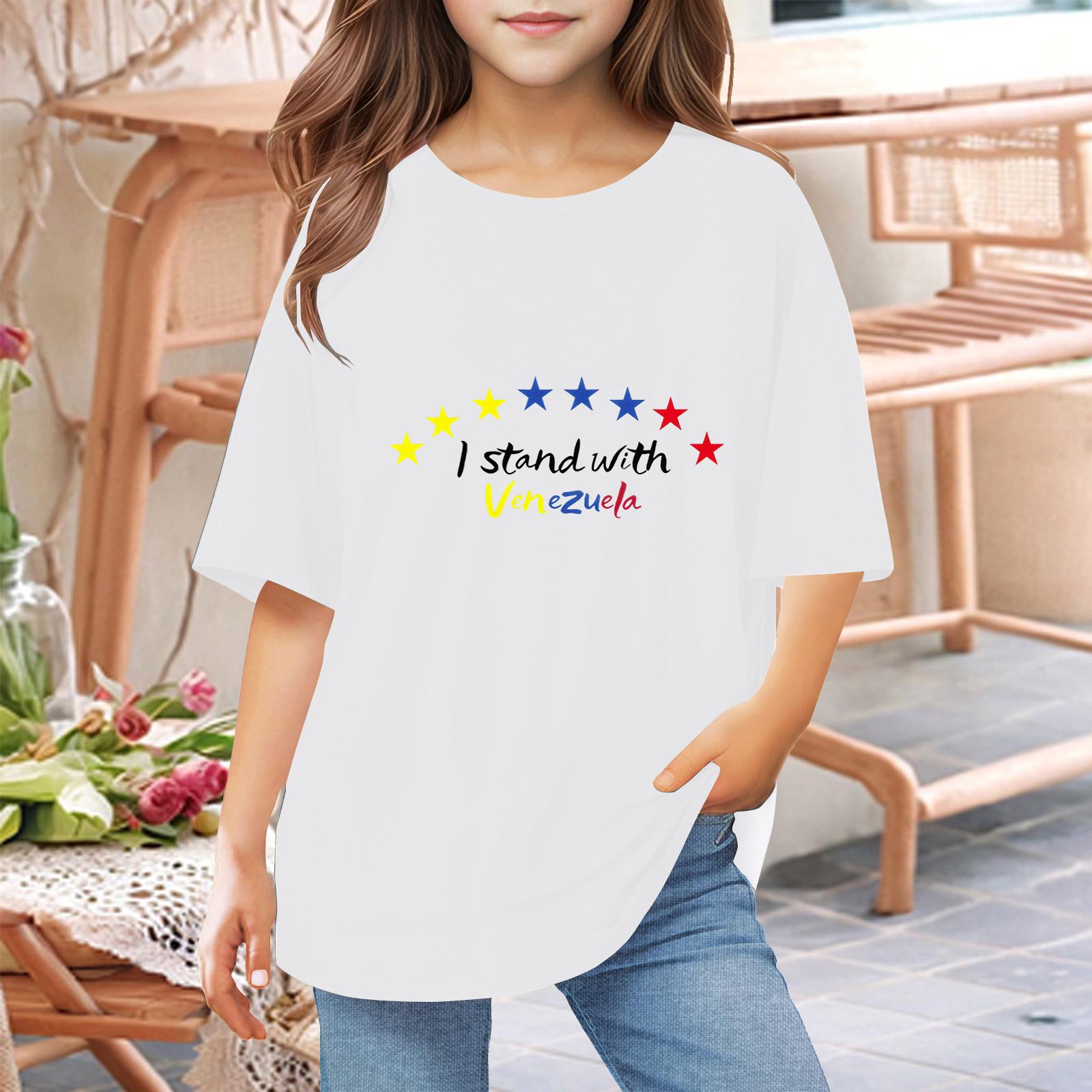 

Toddler Girl Boy T-Shirts Kids Top Boys And Girls Printed Short Sleeved T-shirt 1-12Y 160 білий