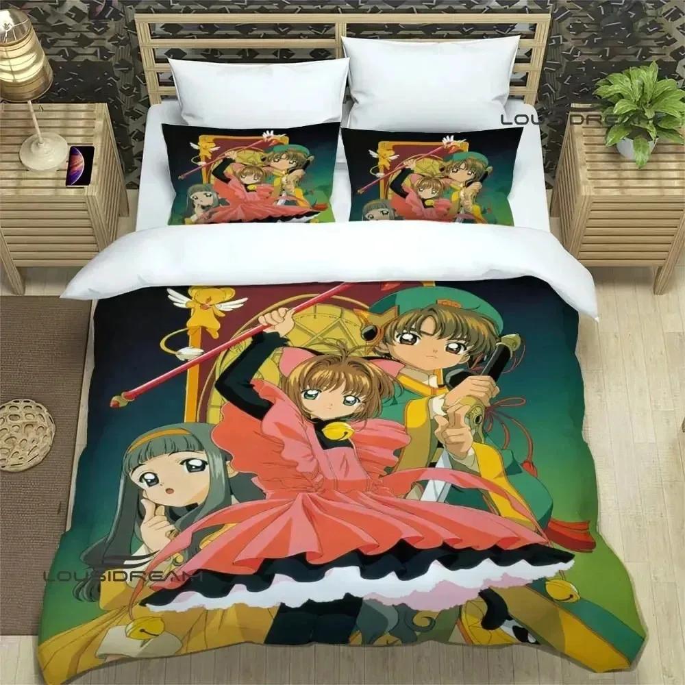Anime Card Captor Sakura 3D NEW Duvet Cover Pillowcase Bedding Set Adult Boy Girl Bedroom Decoration Single Double Large