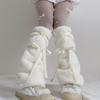 Neue Pelzige Damen Beinwärmer Elegante Schnürung Wadenüberzieher Stiefelsocken Beinsocken Beinschutz Lange Strümpfe für Party Straße