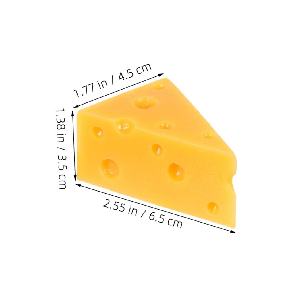 CORHAD Realistic Artificial Cheese Simulation Cheese for Decorating Cakes and Photography and Crafts 3-Piece Model, Desserts, Props,