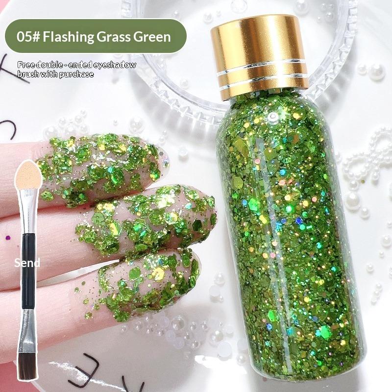 Funkelnde Flüssigkeit Große Pailletten Explosion Bühnen Make-up Performance Haare Gesicht Kleberfreies Gel Glitzer Lidschatten Make-up