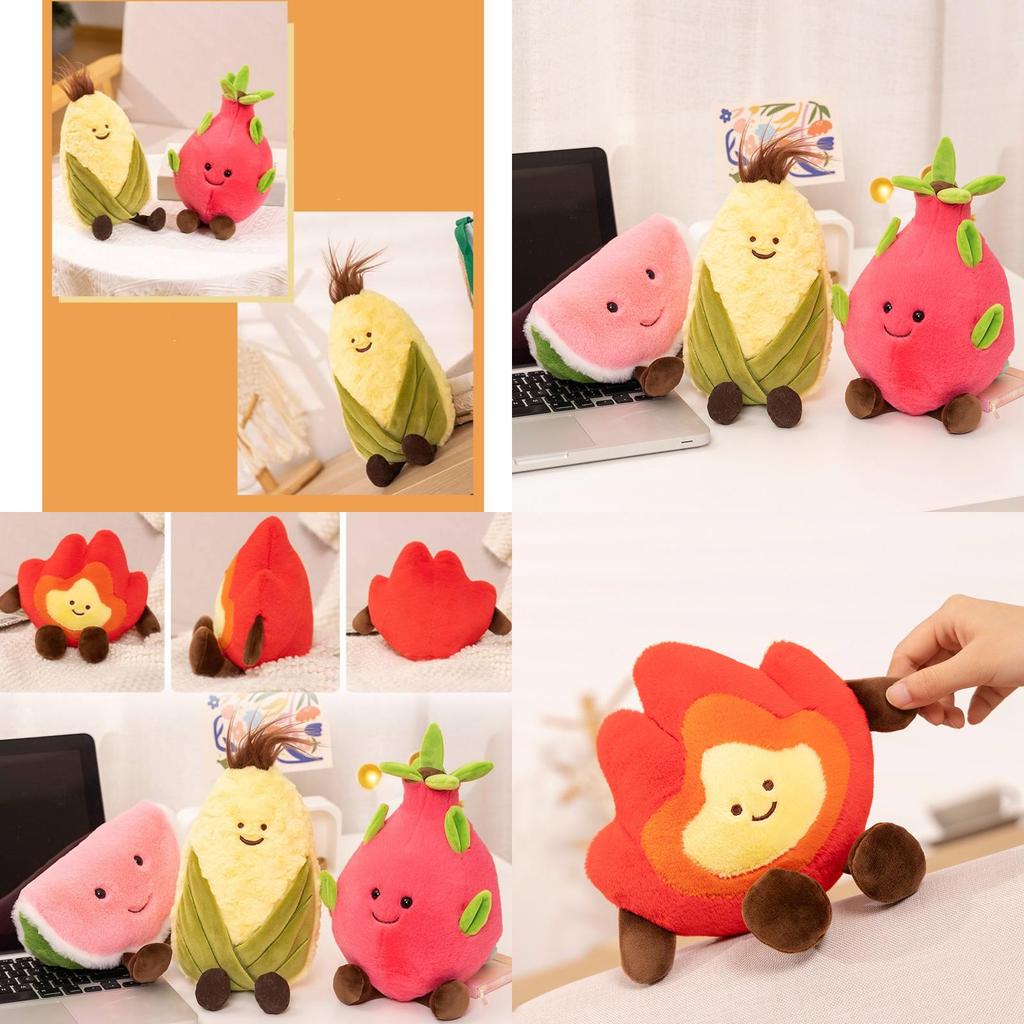 Rozkošný plyšák Pitaya Meloun Kukuřice Pro Děti Dekorativní Polštář Dárek