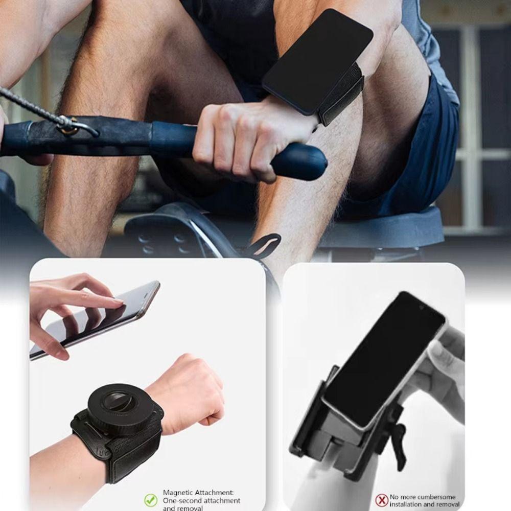 360°Rotated Running Magnetic Phone Stand Creative Wrist Phone Holder Magnetic Wrist Strap  Outdoor
