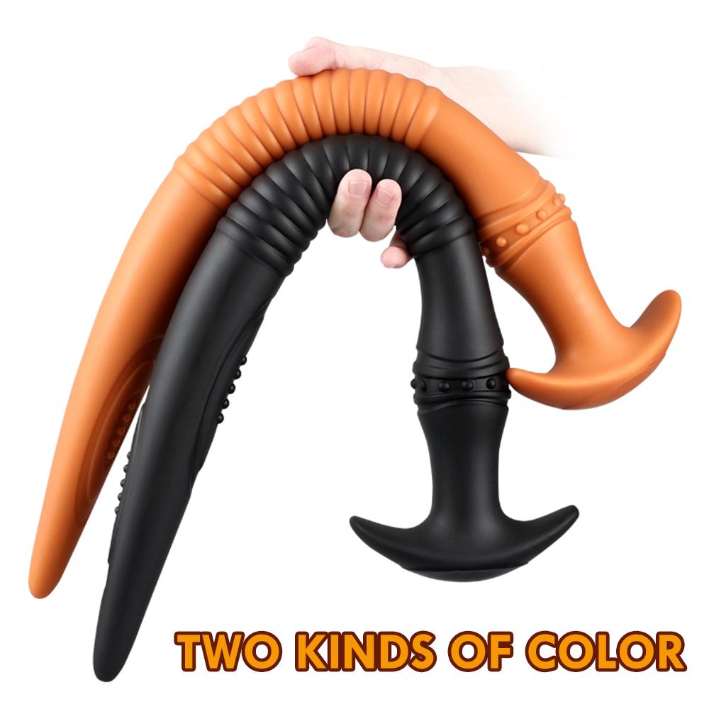 Dildo anal din silicon super lung Plug anal moale uriaș Jucării sexuale erotice pentru adulți pentru femei bărbați Dilatator anus Jucării sexuale cu plug anal mare