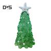 12/15/20CM Seaglass Christmas Tree Decoration Blue Green Sea Glass Starfish Shell Ocean-themed Xmas Tree Figurine Holiday Resin Tree Desktop Ornament