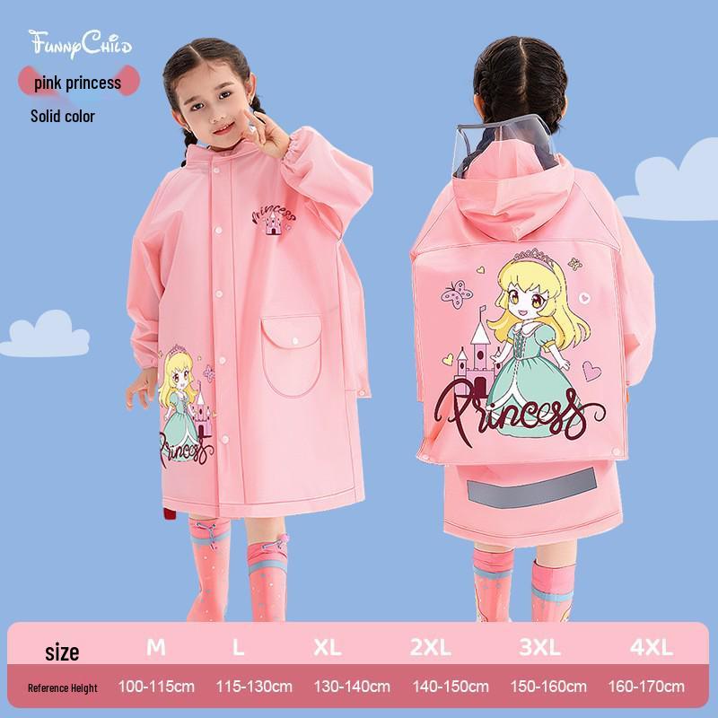 Kinder Verdickter EVA Regenmantel Poncho Overall - Sturmfest Ganzkörper Schultaschen-Kompatibel Schülerausrüstung