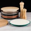 Japanese Style Melamine Bamboo Pattern Round Plate (3-Pack)