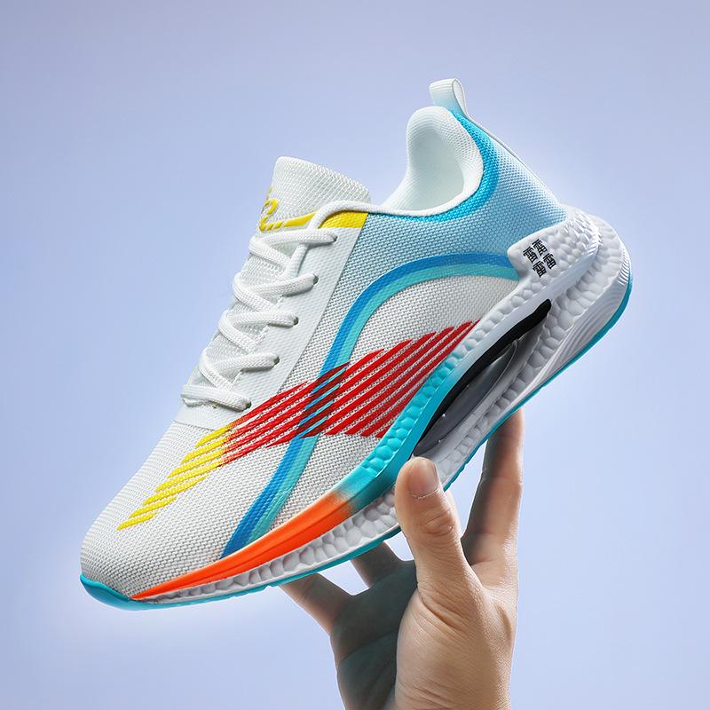 

Улыбайтесь и приветствуйте высококачественные пары дышащих спортивных кроссовок из сетки fly-woven, легкие кроссовки для бега, повседневная модная обувь для мужчин и женщин 36