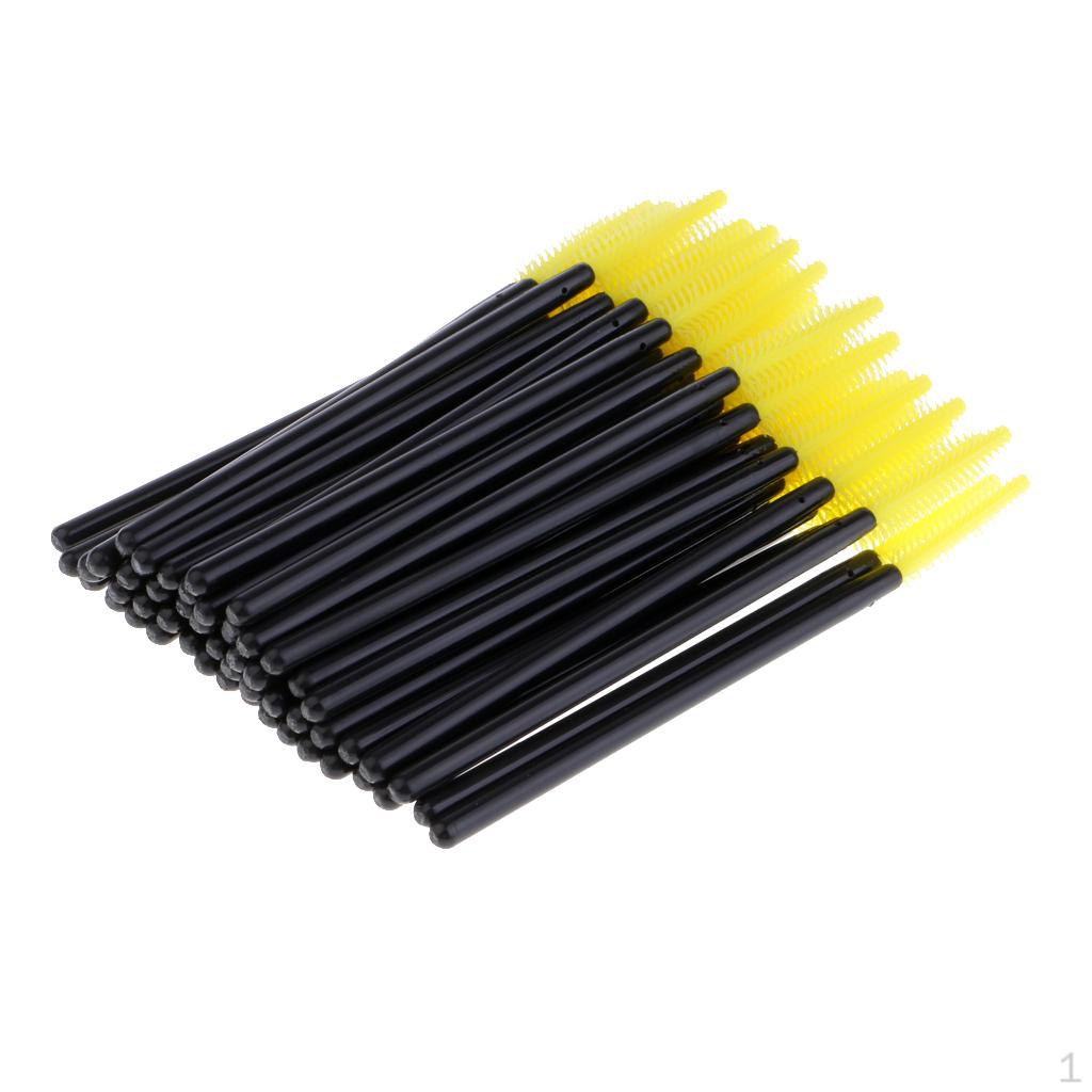 

50Pcs Silicone Head Wands Brushes Lash Extention жовтий