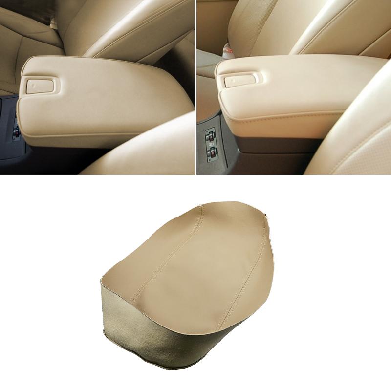 Beige Center Armrest Leather Cover For Lexus ES350 2007 2008 2009 Car Central Armrest Box Panel Skin Cover Sticker Trim