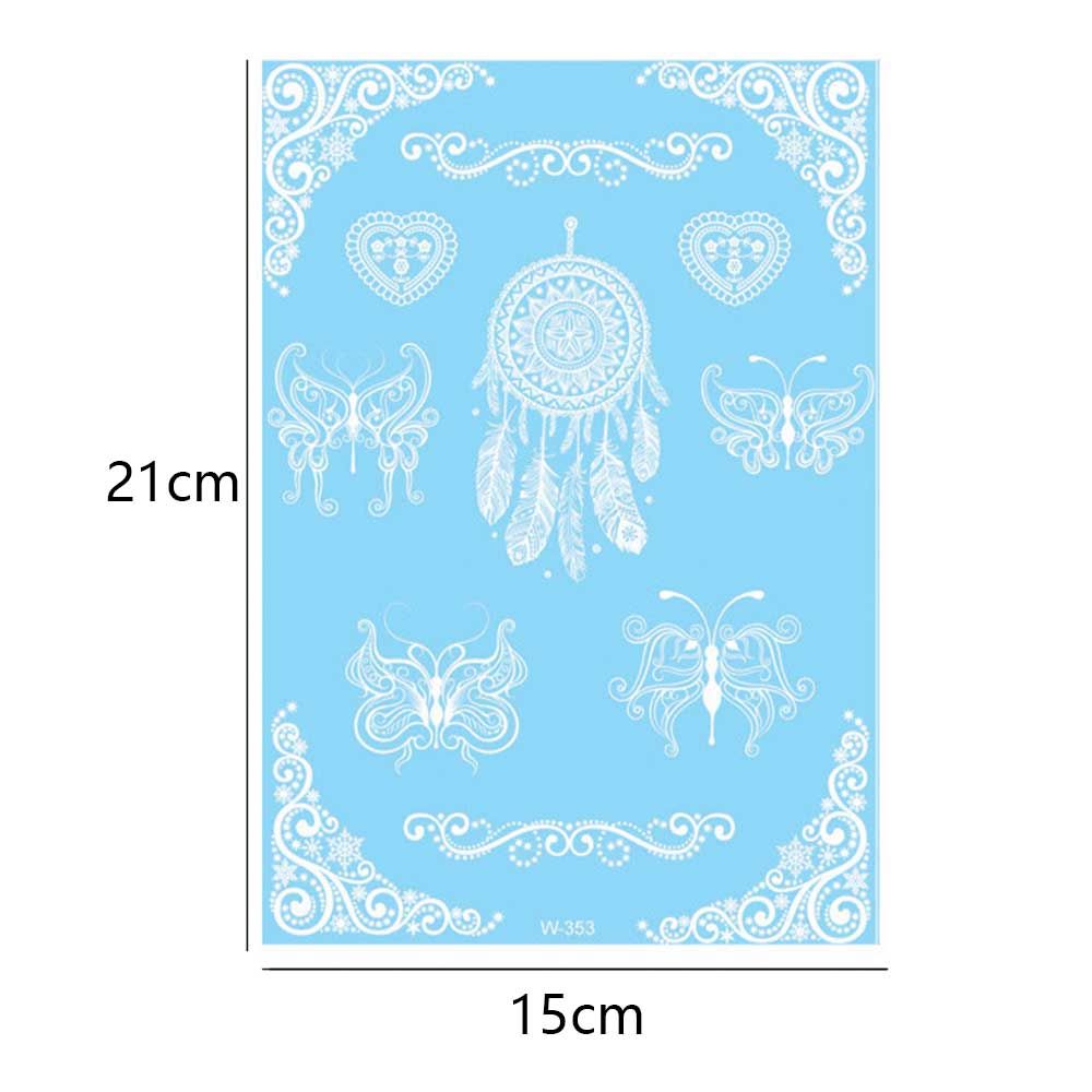 White Lace Arm flower Waterproof Body Art Temporary Tattoos Henna Stickers Tattoo Sticker Simulated
