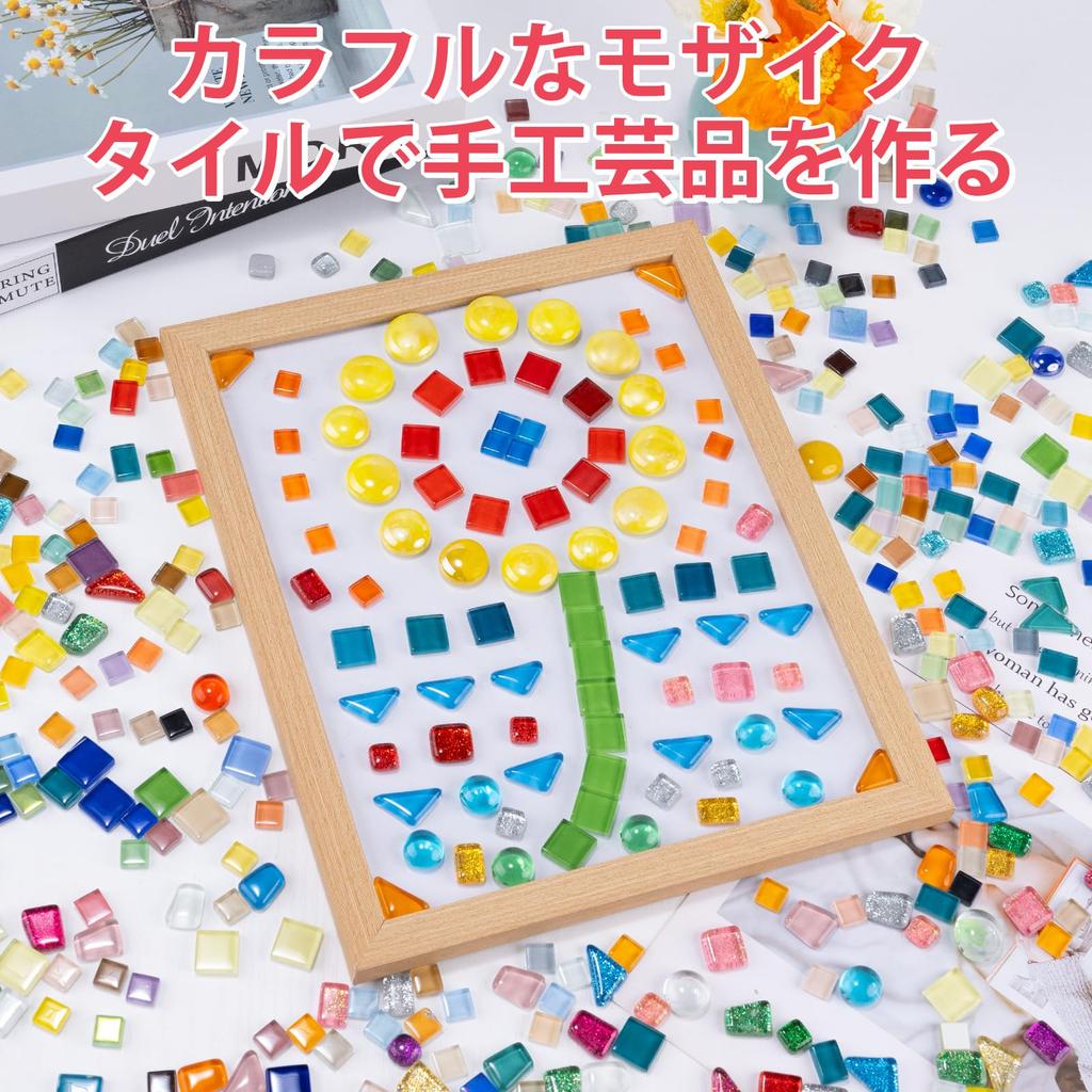 500g Mosaic Tiles for Irregular Small Mosaic Glass Colorful Craft Supplies for Handmade DIY Art Bathroom Home Photo Mirrors Crafts, Pieces, Projects,