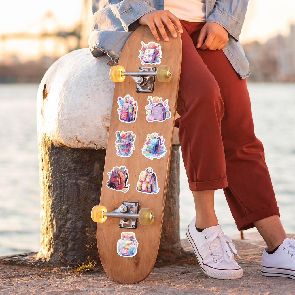 50 Pictures of Fantasy Color Stationery Graffiti Stickers Skateboard Suitcase Mobile Phone Decoration Stickers Waterproof