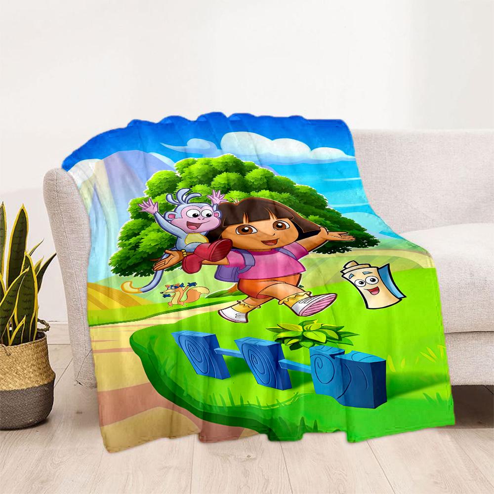 Dora Explorer Blanket Durable Comfort Perfect for Sofa Livingroom Couch All-Season Use Modern Style Unique Gift for Family and Friends Camping