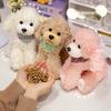 Plush Poodle Dog Toy With Checkered Scarf Design For Kids And Collectors