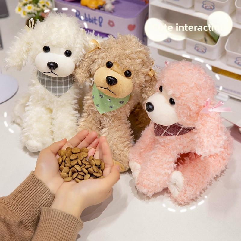 Plush Poodle Dog Toy With Checkered Scarf Design For Kids And Collectors