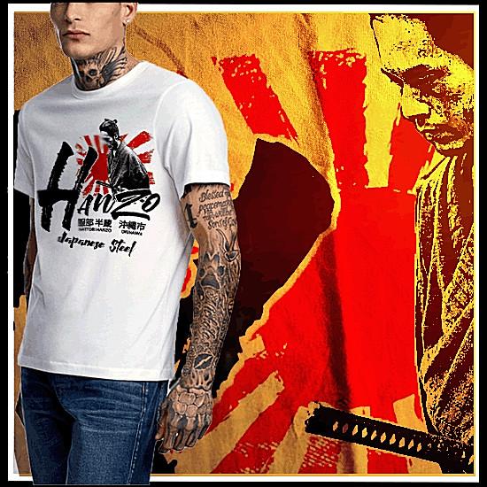

Samurai T-Shirt deadly warrior with sword Bushido Code Japanese steel stance tee 4XL