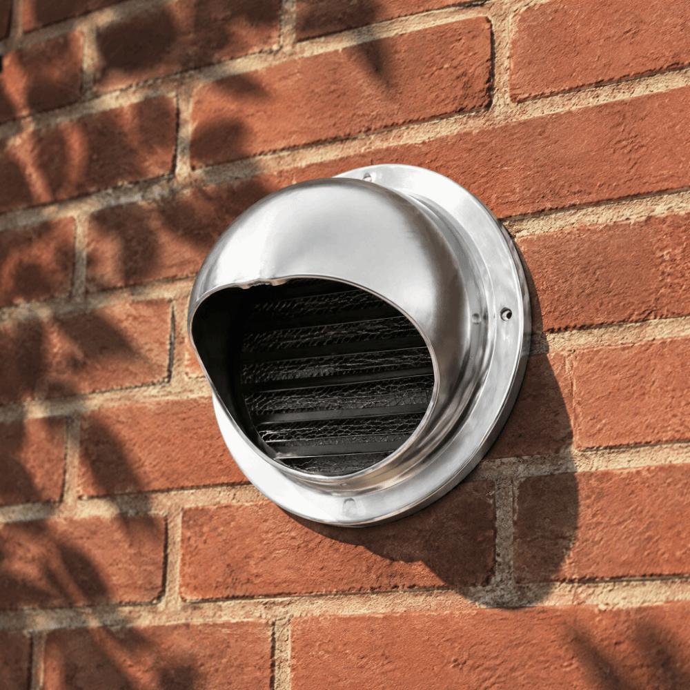 304 Stainless Steel Exhaust Air Vent Cover 5.9in Dryer Vent Hood Durable Wall Vent Grille Bathroom
