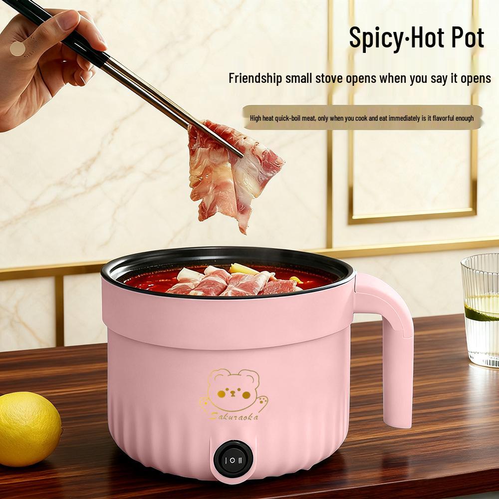 Koreański wielofunkcyjny mini elektryczny garnek do gotowania i patelnia dla studentów w akademikach