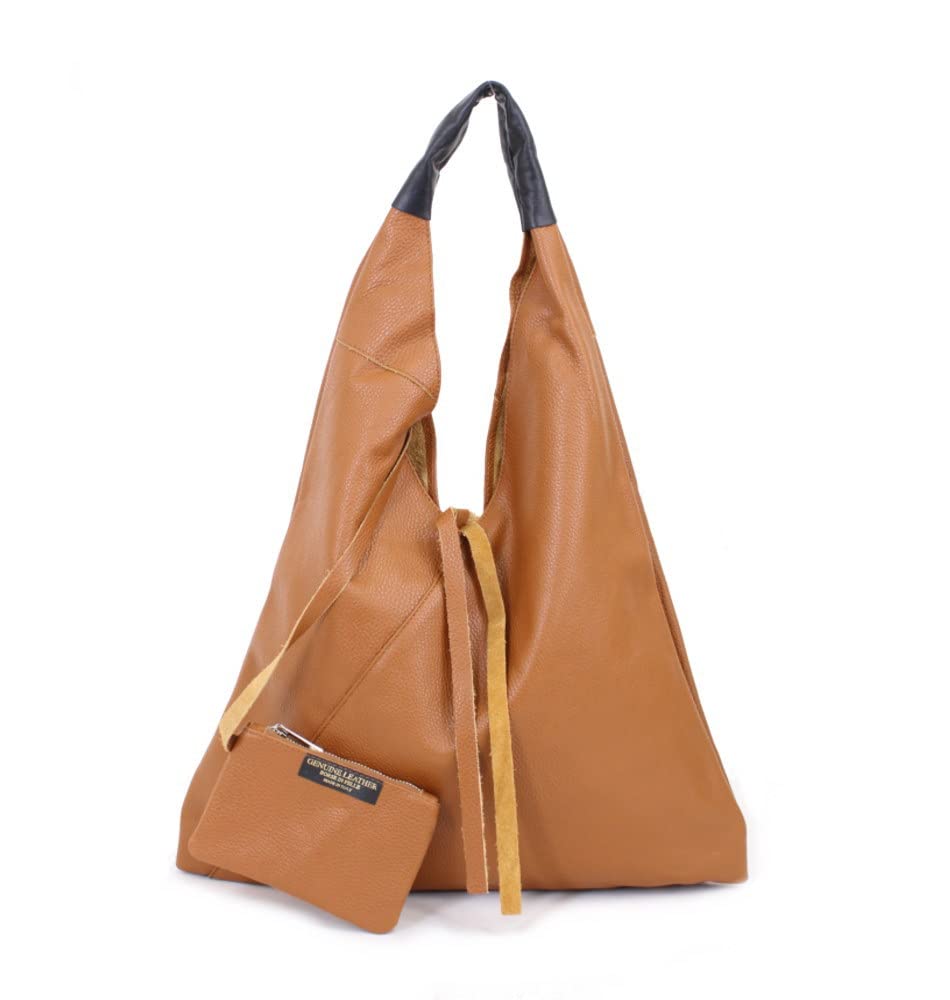 

in Soft leather A4 file compatible genuine leather triangle shoulder bag [Made Italy] (camel) верблюд