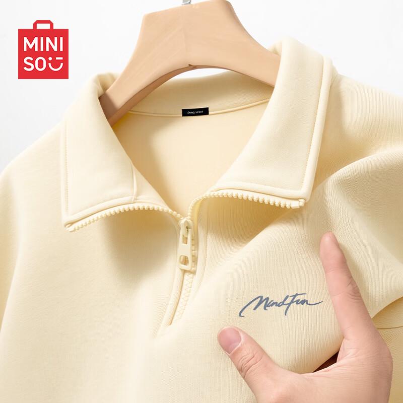 MINISO Half-Zip Stand Collar Fleece-Lined Sweatshirt