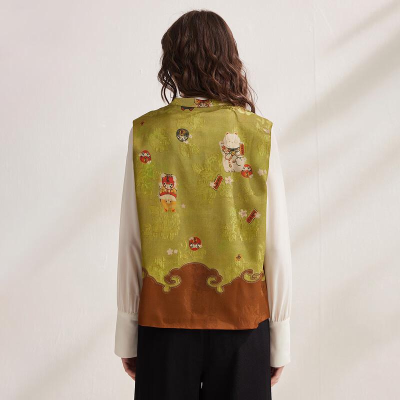 Women's New Chinese Style Mulberry Silk Jacquard Vest