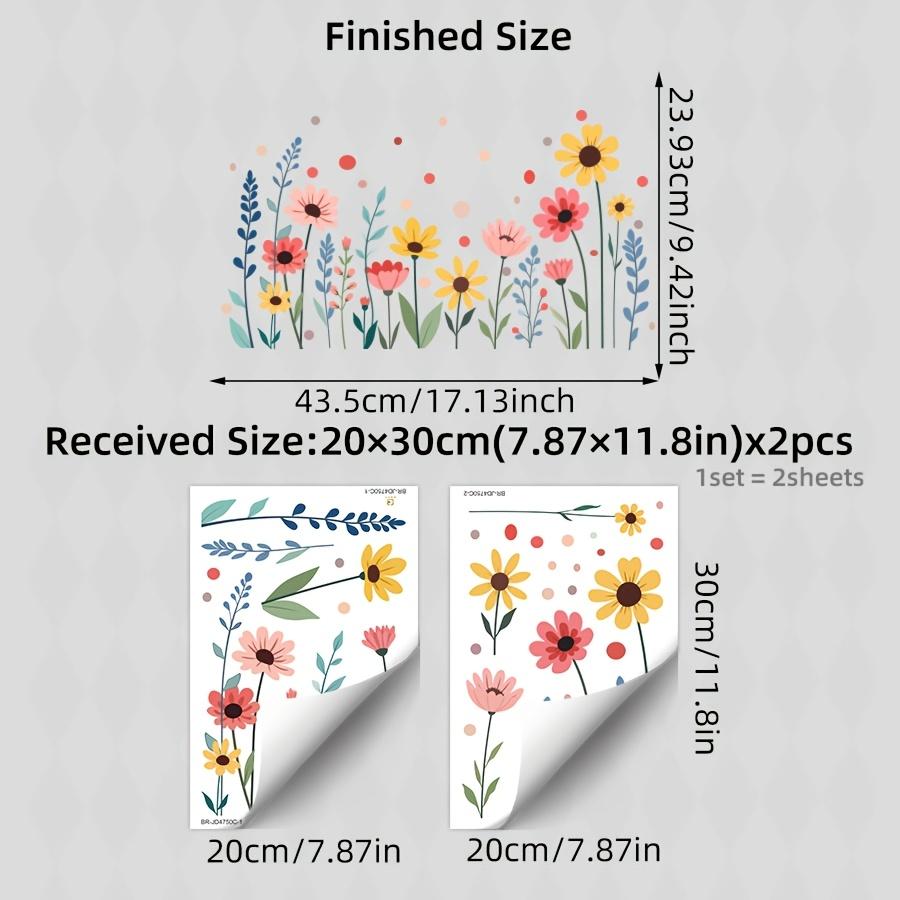 

2sheets Colorful Flower Windows Wall Sticker Electrostatic Paste Window Glass Paste Visible Decor Wall Decal New for Home Decor 20x30cm бежевый