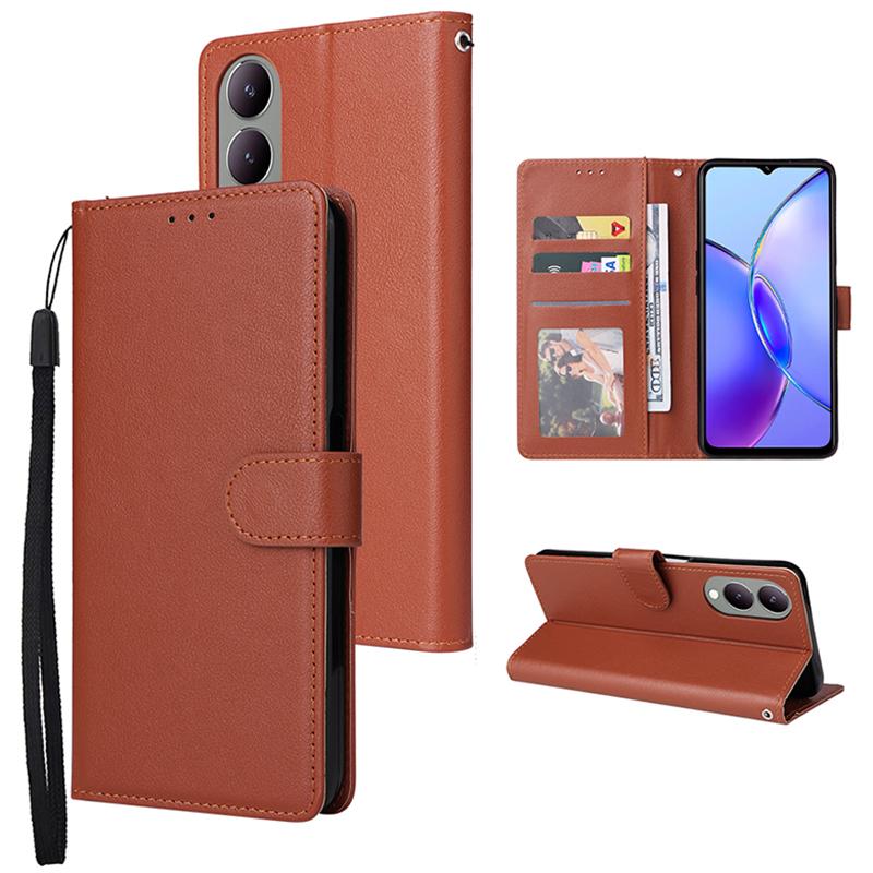 For vivo Y17s 4G/Y28 5G/Y33t (2023)/Y36 5G (China)/Y36i 5G Case PU Leather Magnetic Flip Wallet Cover