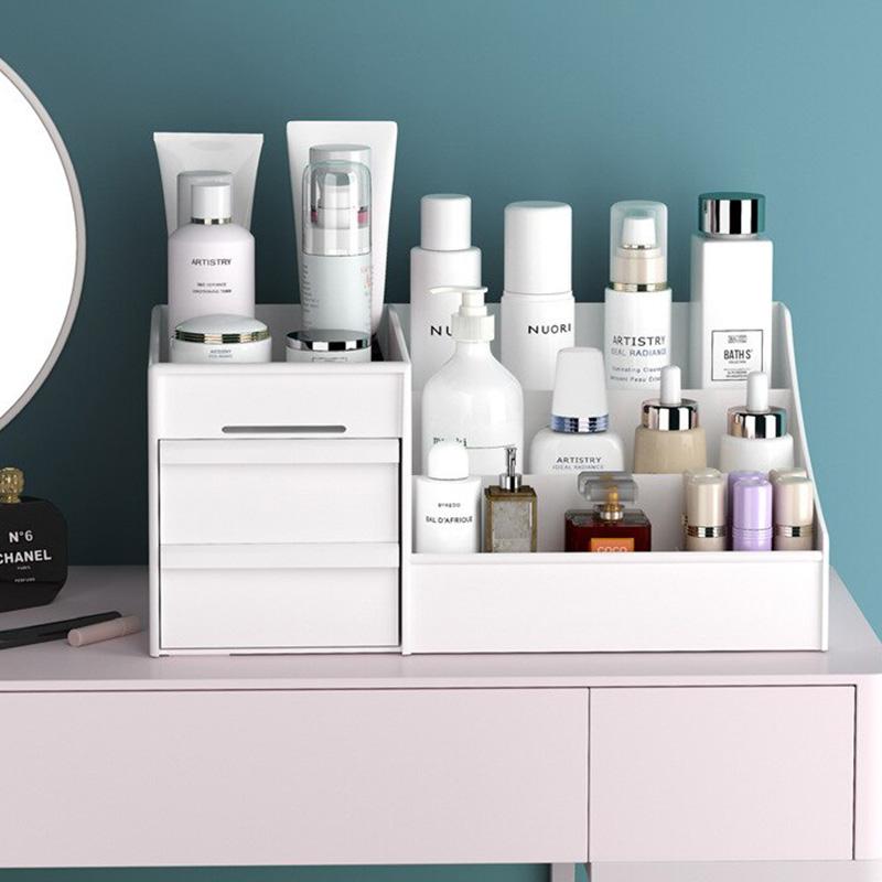 Dressing Table Desktop Dormitory 1pc Drawer Makeup Storage Box Plastic Organizer for Cosmetics Skin Care
