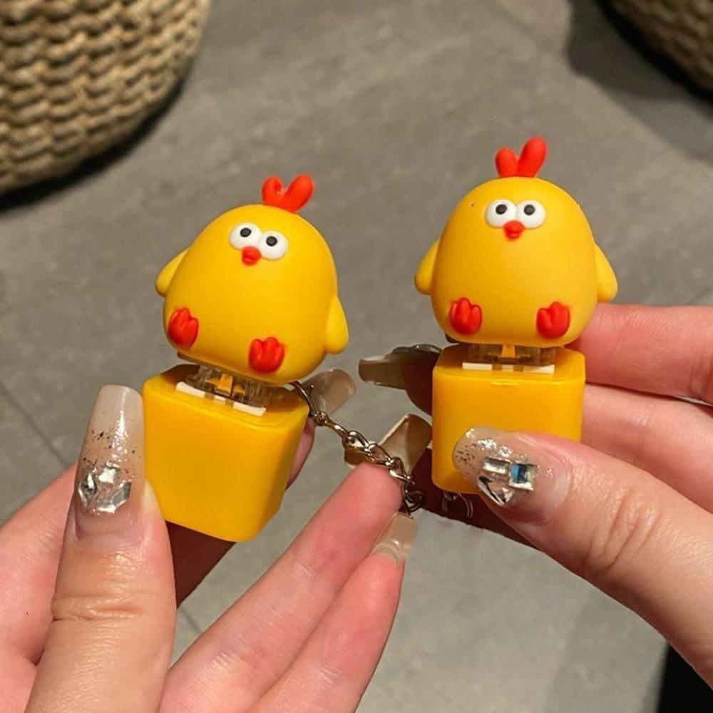 

Sing Song Keyboard Sound Keychain Yellow Chick Fingertip Button Key Ring Fun Gifts жовтий
